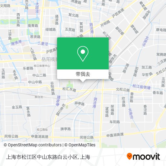 上海市松江区中山东路白云小区地图