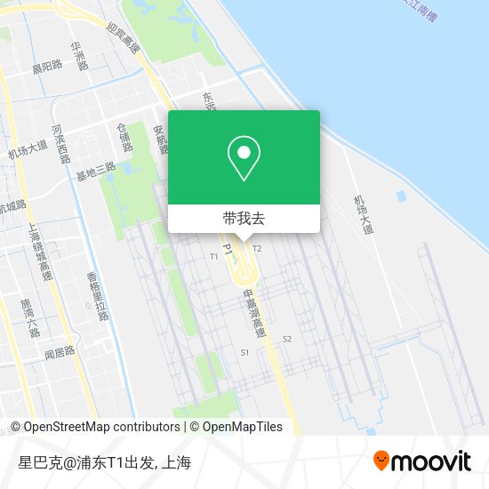 星巴克@浦东T1出发地图