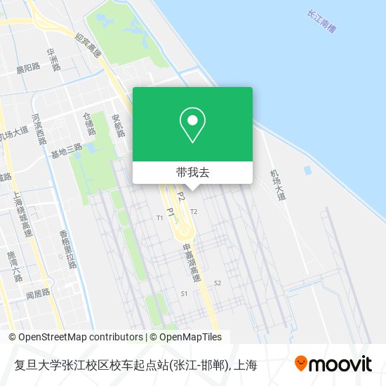 复旦大学张江校区校车起点站(张江-邯郸)地图
