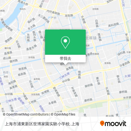 上海市浦東新区世博家園实験小学校地图