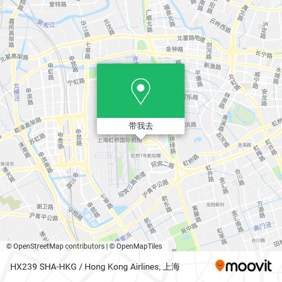 HX239 SHA-HKG / Hong Kong Airlines地图