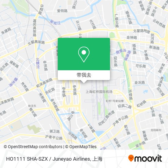 HO1111 SHA-SZX / Juneyao Airlines地图
