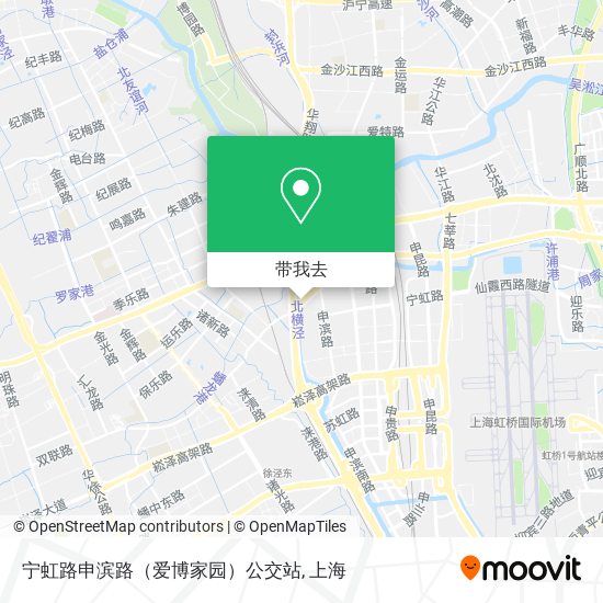 宁虹路申滨路（爱博家园）公交站地图