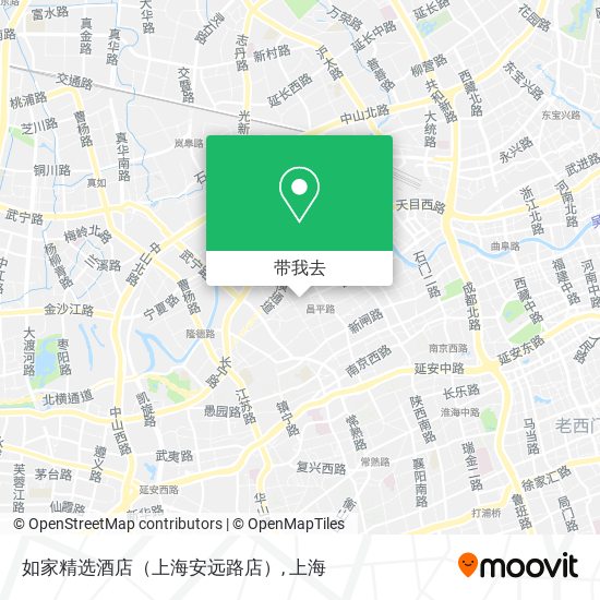 如家精选酒店（上海安远路店）地图