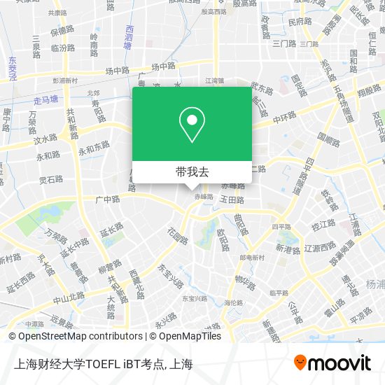 上海财经大学TOEFL iBT考点地图