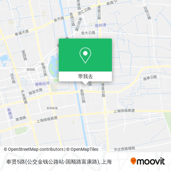 奉贤5路(公交金钱公路站-国顺路富康路)地图