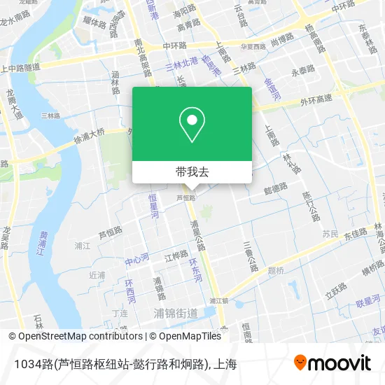 1034路(芦恒路枢纽站-懿行路和炯路)地图