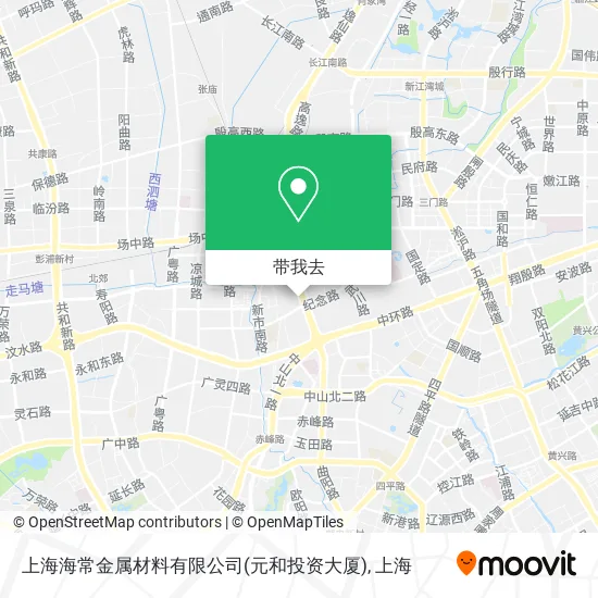 上海海常金属材料有限公司(元和投资大厦)地图