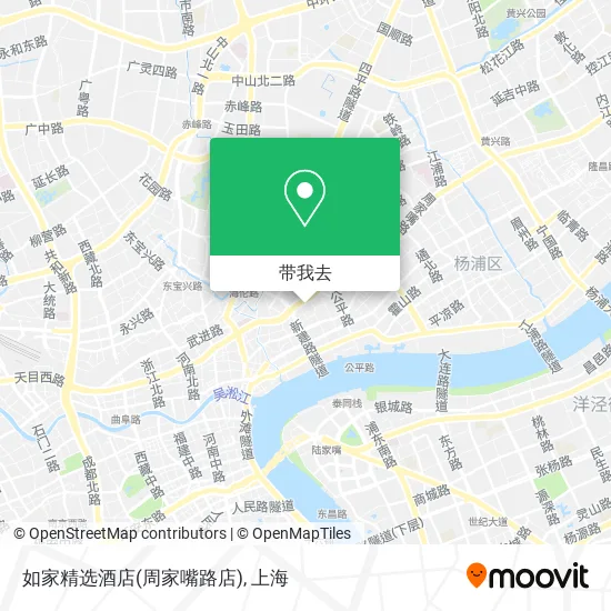 如家精选酒店(周家嘴路店)地图