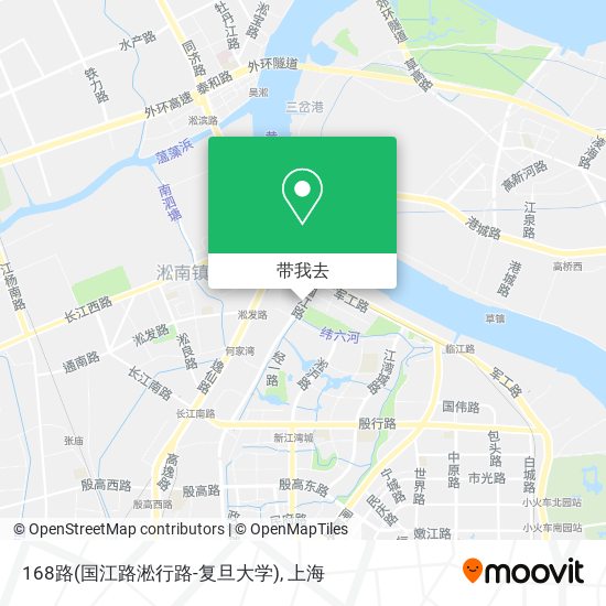 168路(国江路淞行路-复旦大学)地图