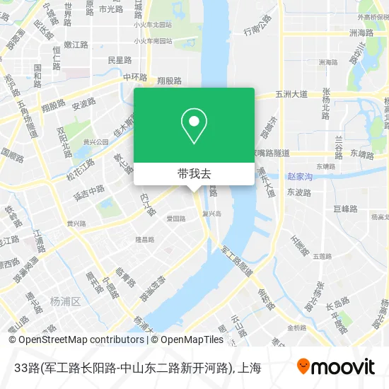 33路(军工路长阳路-中山东二路新开河路)地图