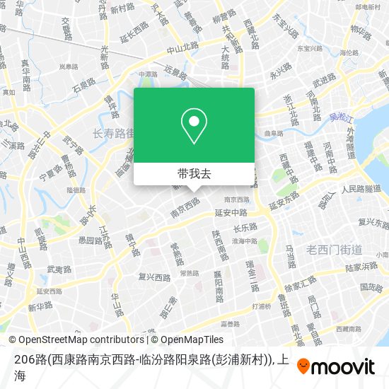 206路(西康路南京西路-临汾路阳泉路(彭浦新村))地图