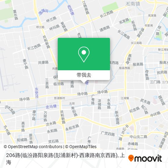 206路(临汾路阳泉路(彭浦新村)-西康路南京西路)地图
