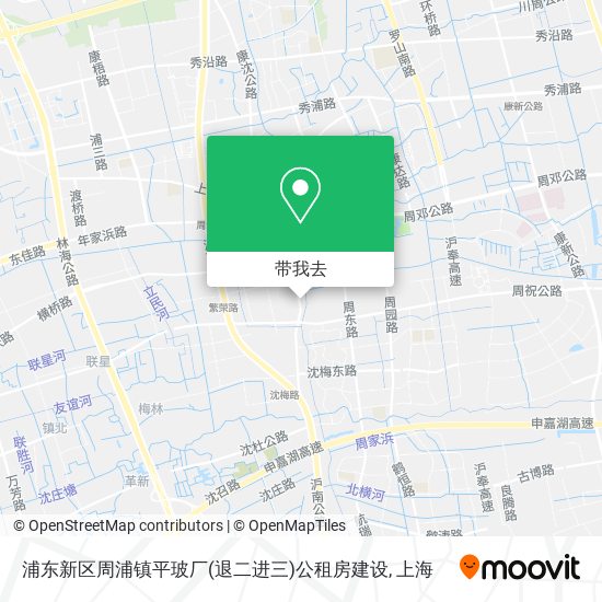 浦东新区周浦镇平玻厂(退二进三)公租房建设地图