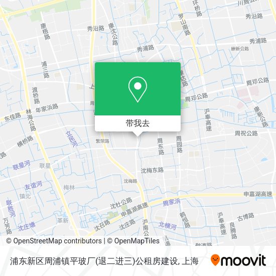 浦东新区周浦镇平玻厂(退二进三)公租房建设地图