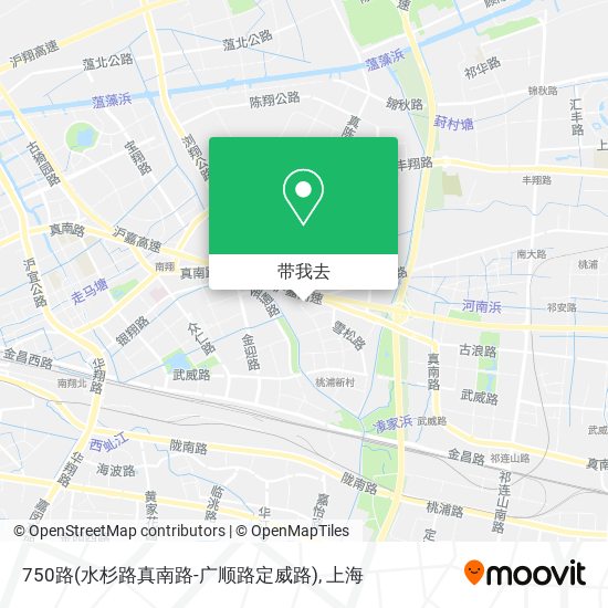 750路(水杉路真南路-广顺路定威路)地图