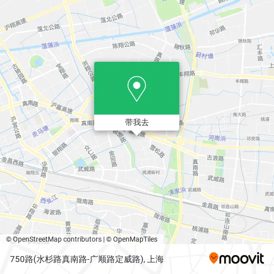 750路(水杉路真南路-广顺路定威路)地图