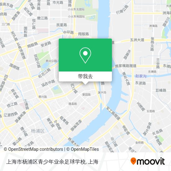 上海市杨浦区青少年业余足球学校地图
