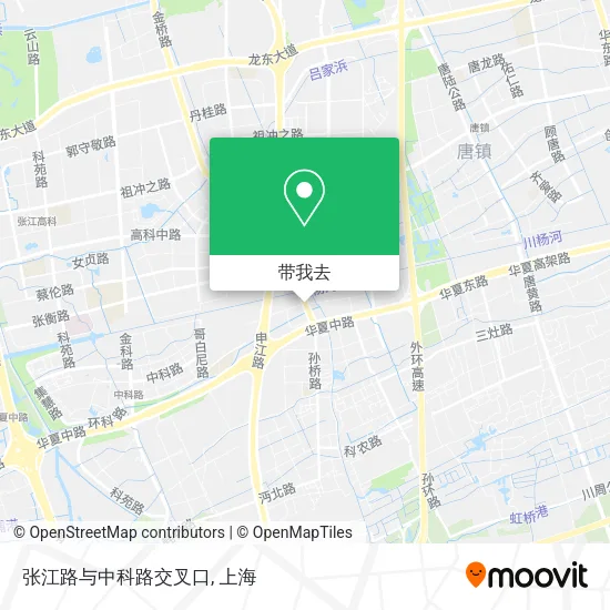 张江路与中科路交叉口地图