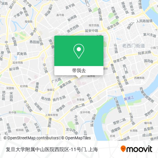 复旦大学附属中山医院西院区-11号门地图