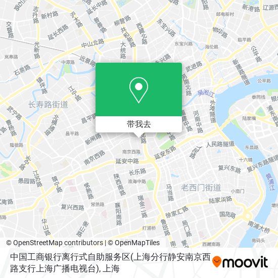 中国工商银行离行式自助服务区(上海分行静安南京西路支行上海广播电视台)地图