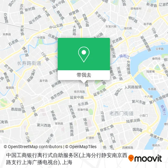 中国工商银行离行式自助服务区(上海分行静安南京西路支行上海广播电视台)地图