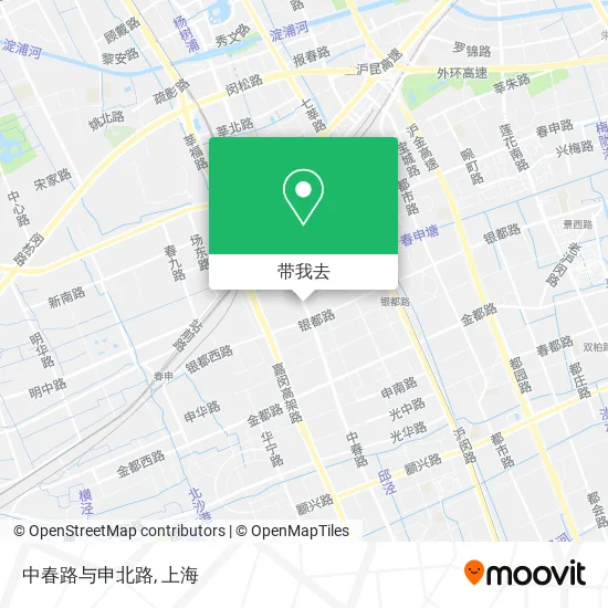 中春路与申北路地图