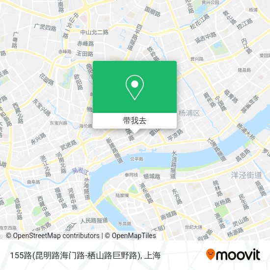 155路(昆明路海门路-栖山路巨野路)地图