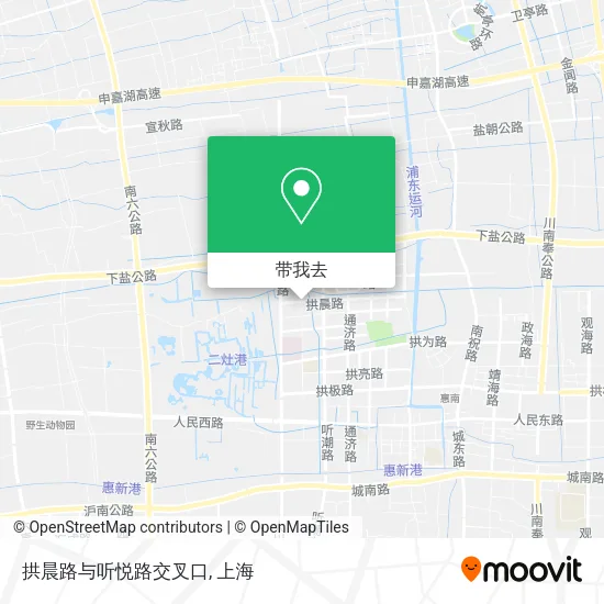 拱晨路与听悦路交叉口地图