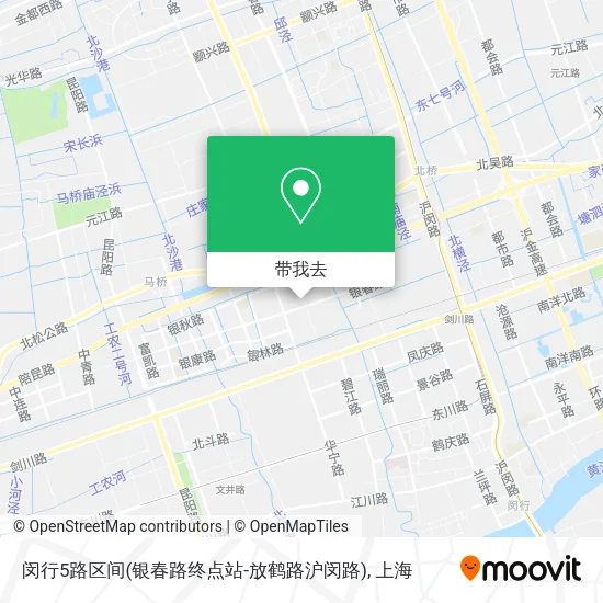 闵行5路区间(银春路终点站-放鹤路沪闵路)地图