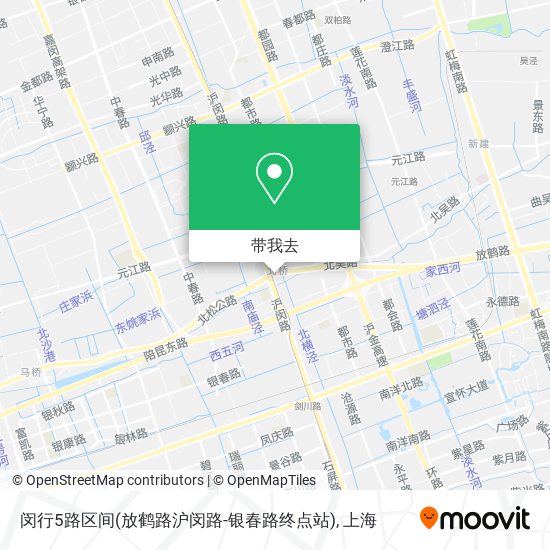 闵行5路区间(放鹤路沪闵路-银春路终点站)地图