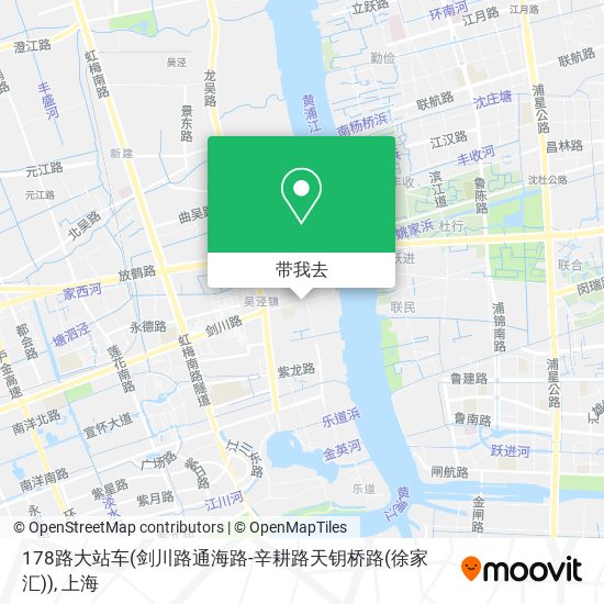 178路大站车(剑川路通海路-辛耕路天钥桥路(徐家汇))地图