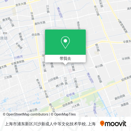 上海市浦东新区川沙新成人中等文化技术学校地图