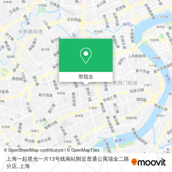 上海一起星光一片13号线南站附近普通公寓瑞金二路分店地图