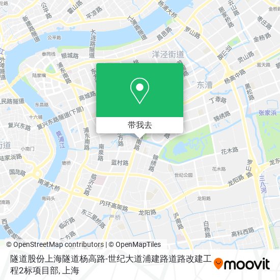 隧道股份上海隧道杨高路-世纪大道浦建路道路改建工程2标项目部地图