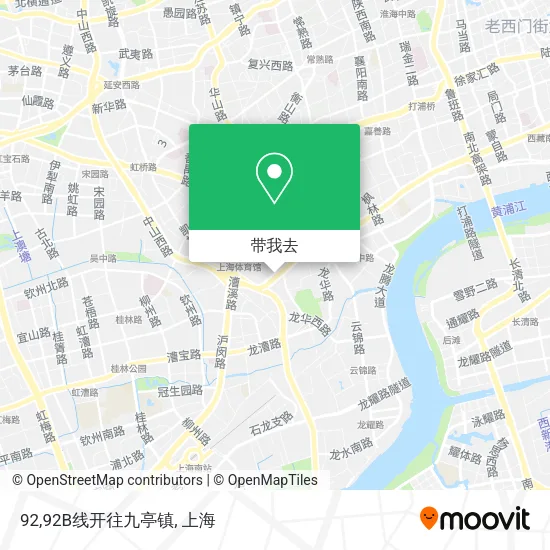 92,92B线开往九亭镇地图