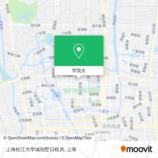 上海松江大学城别墅日租房地图