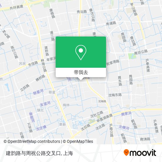 建韵路与周祝公路交叉口地图