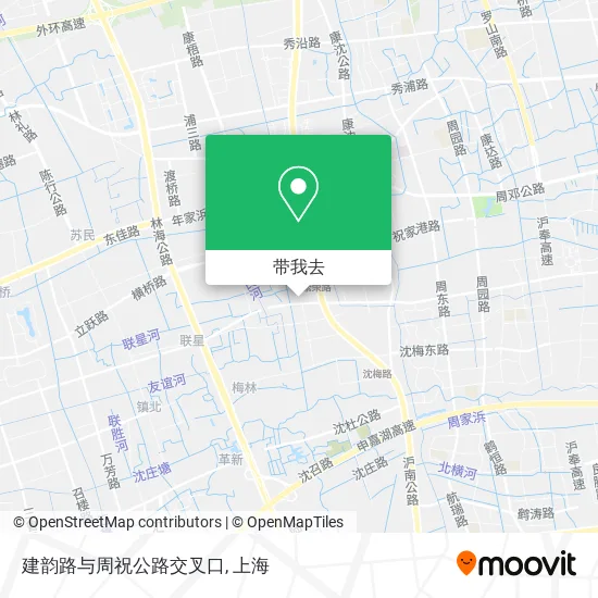 建韵路与周祝公路交叉口地图