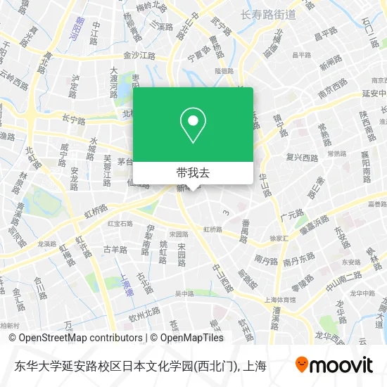 东华大学延安路校区日本文化学园(西北门)地图