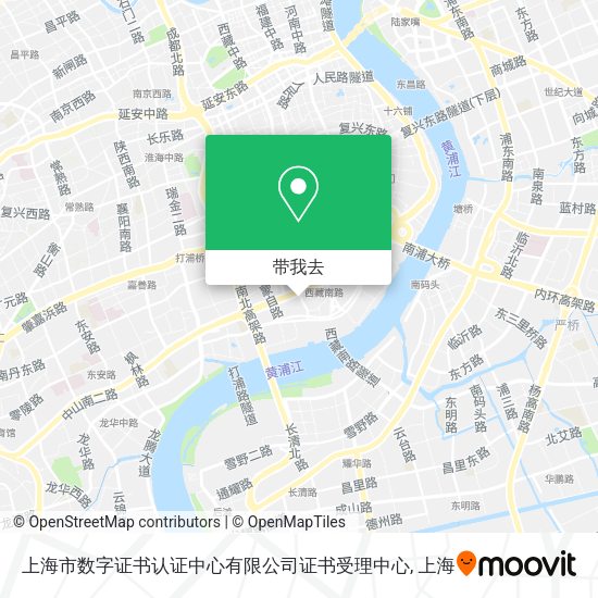 上海市数字证书认证中心有限公司证书受理中心地图