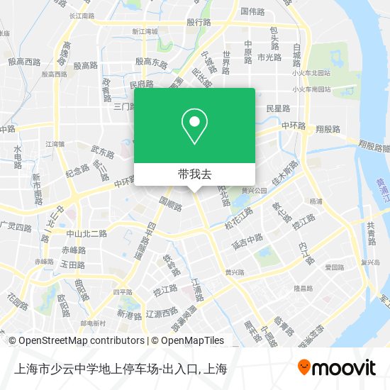 上海市少云中学地上停车场-出入口地图