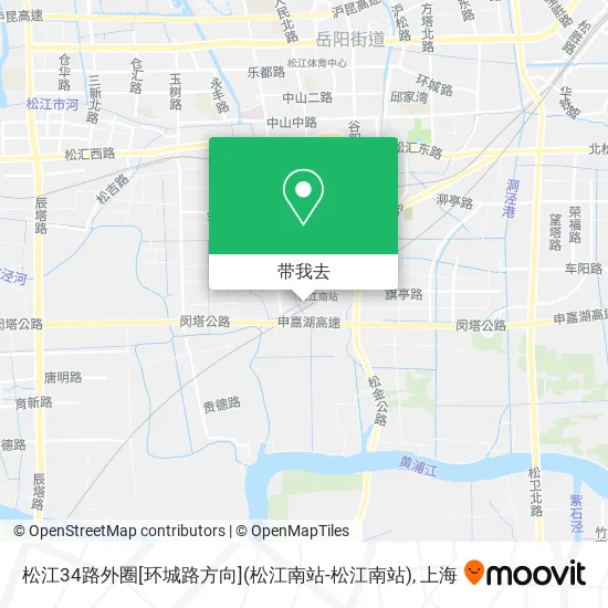 松江34路外圈[环城路方向](松江南站-松江南站)地图