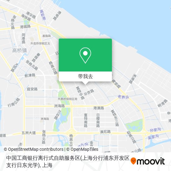 中国工商银行离行式自助服务区(上海分行浦东开发区支行日东光学)地图
