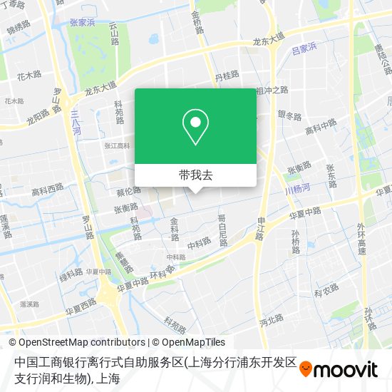 中国工商银行离行式自助服务区(上海分行浦东开发区支行润和生物)地图