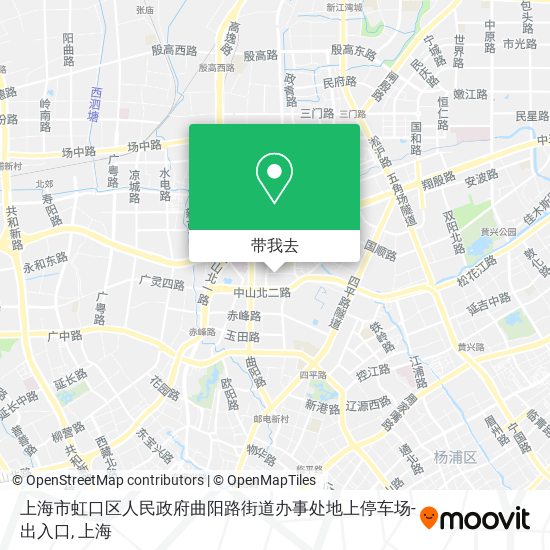 上海市虹口区人民政府曲阳路街道办事处地上停车场-出入口地图