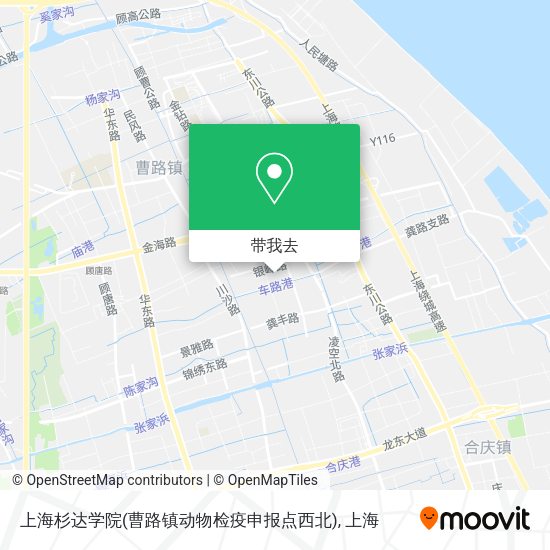 上海杉达学院(曹路镇动物检疫申报点西北)地图