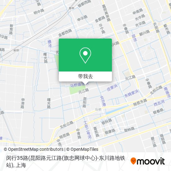 闵行35路(昆阳路元江路(旗忠网球中心)-东川路地铁站)地图