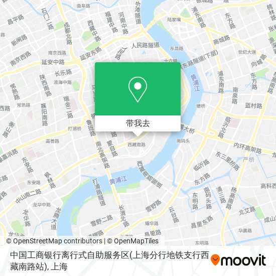 中国工商银行离行式自助服务区(上海分行地铁支行西藏南路站)地图