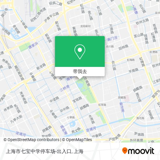 上海市七宝中学停车场-出入口地图